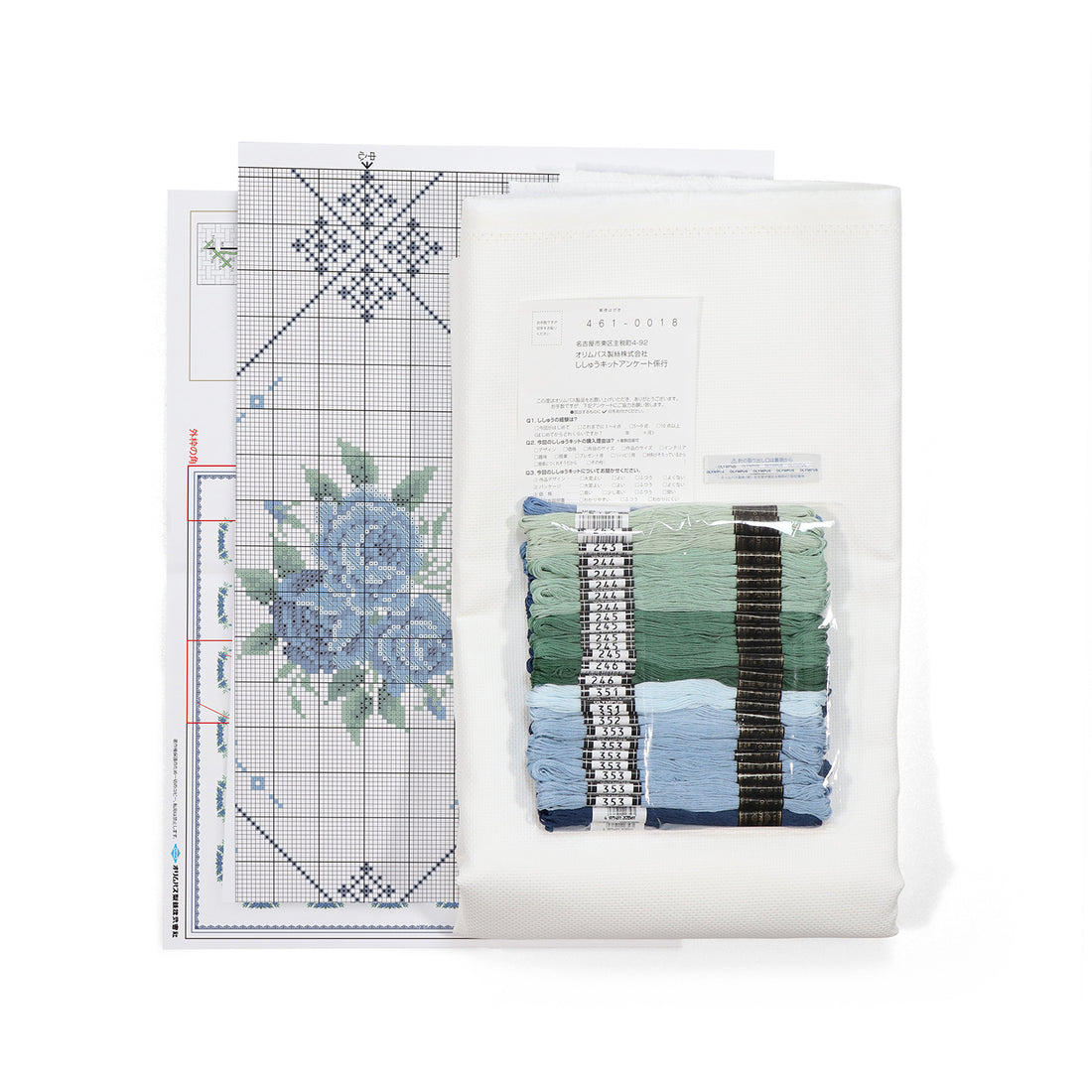 No.1204 Blue rose motif tablecloth