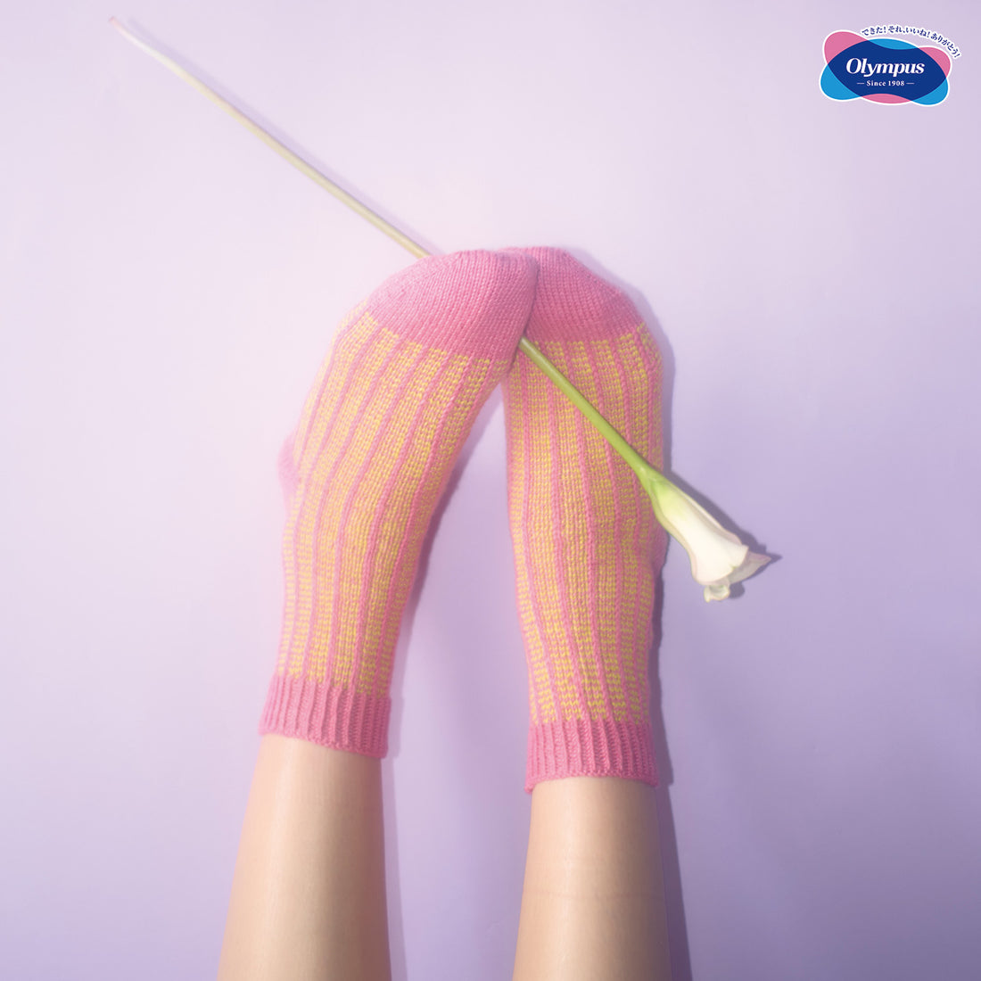 「編み込みストライプのソックス」材料セット