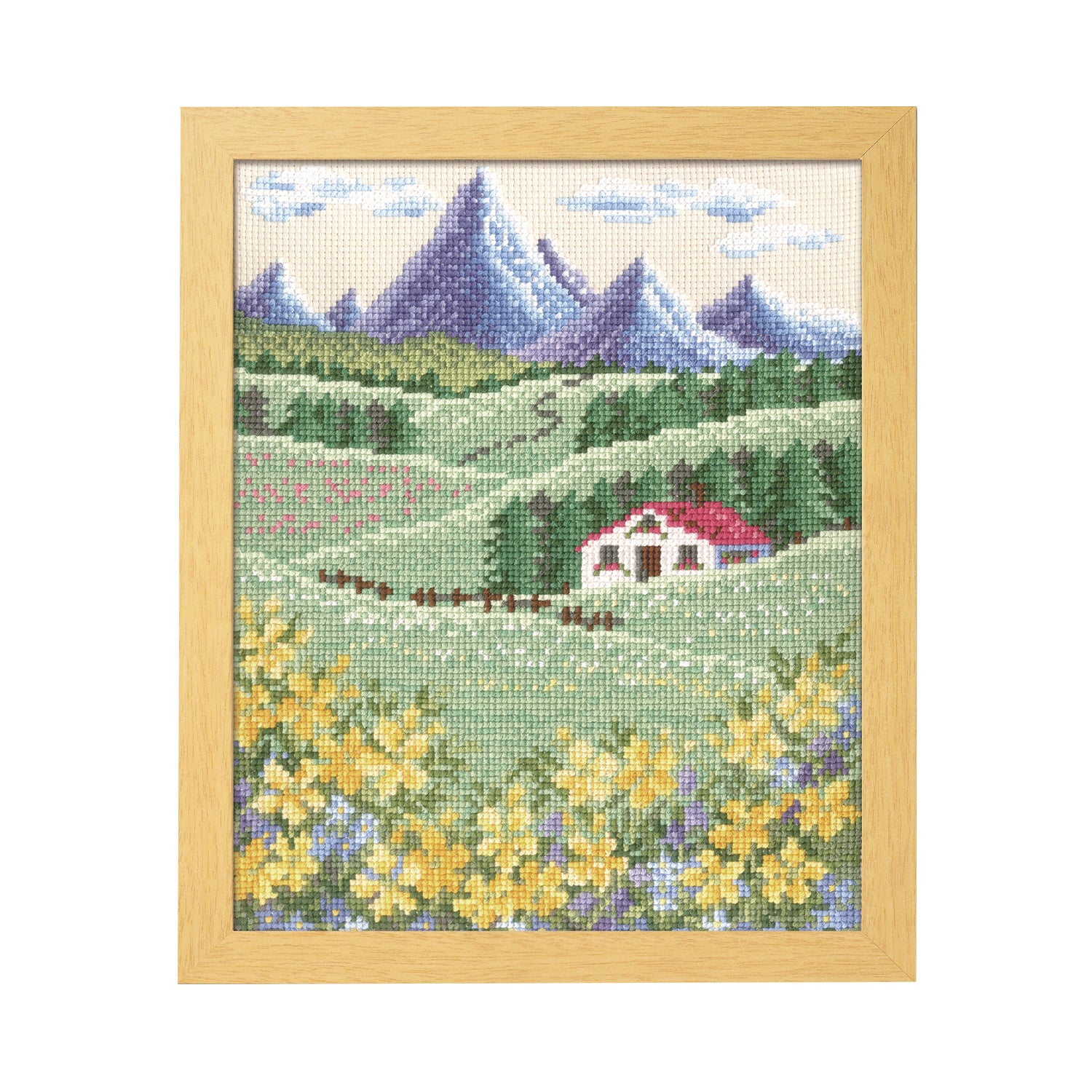 No.7425 アルプスの山並みとハイジの花畑