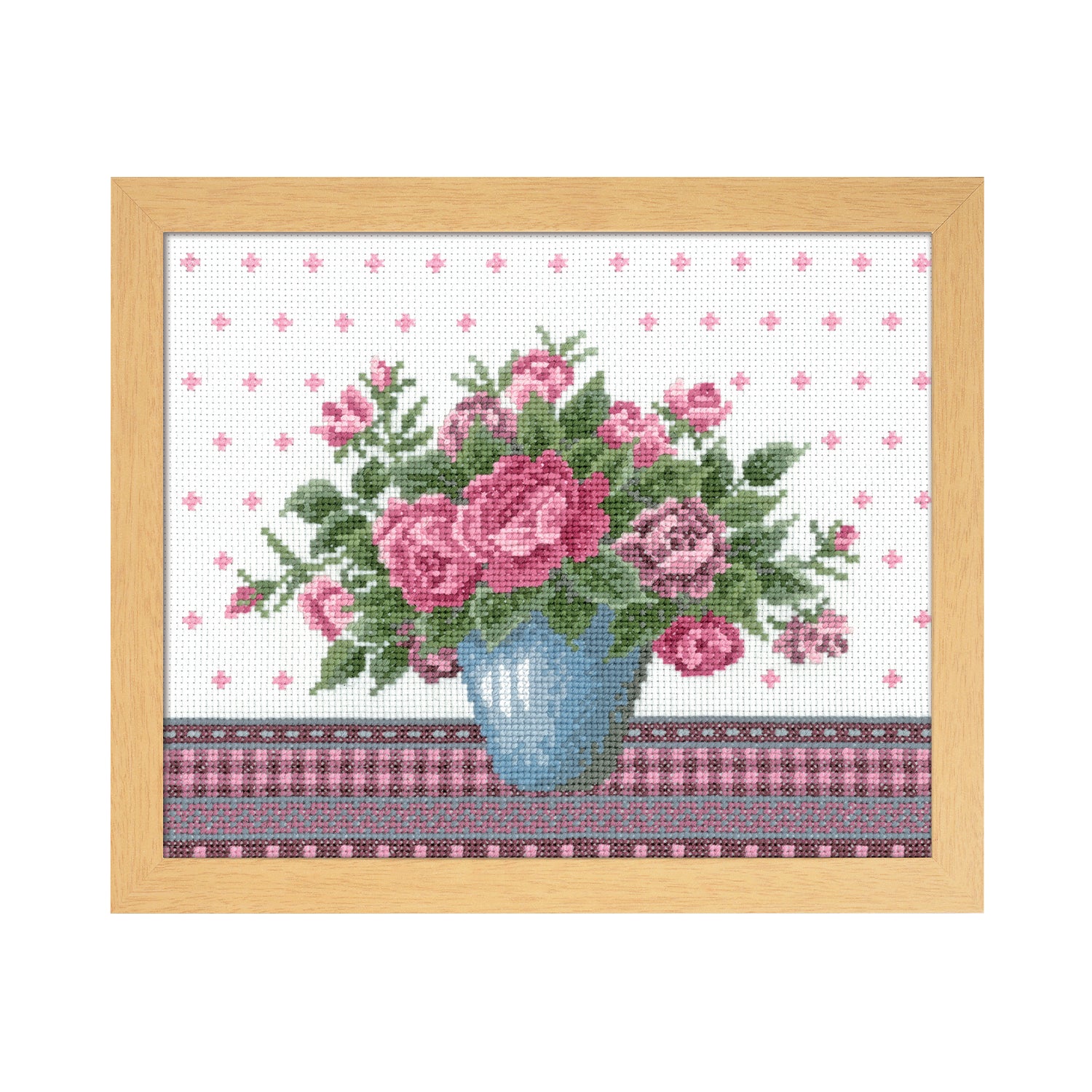 No.7479 バラとライトブルーの花瓶