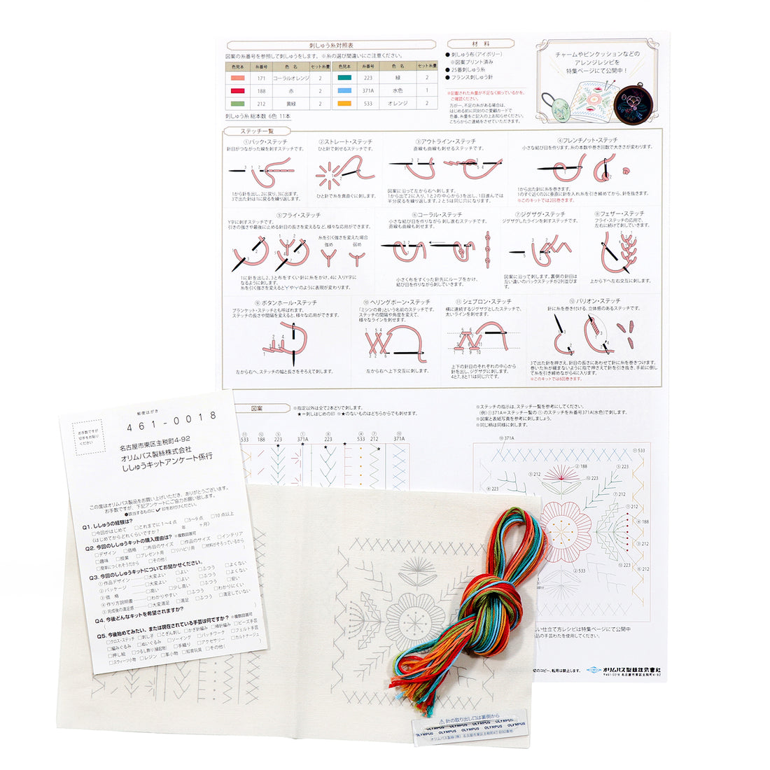 GARDEN PARTY(ガーデンパーティー) はじめてのフランス刺しゅう GP-K2 レッスンクロスLevel2