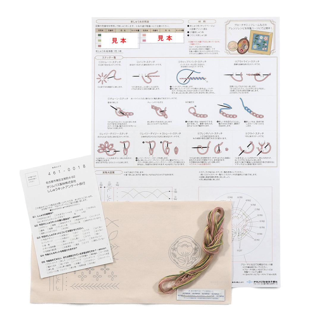 GARDEN PARTY(ガーデンパーティー) はじめてのフランス刺しゅう GP-K7 レッスンクロスLevel1