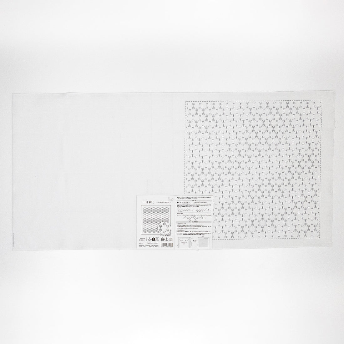 Sashiko Sampler H-1019 Kaku-Kikkou-Tsunagi (White)