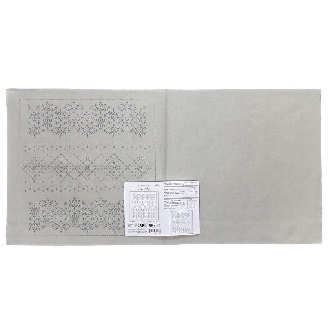 Sashiko sampler H-13115 Snowflake (Pale Gray)