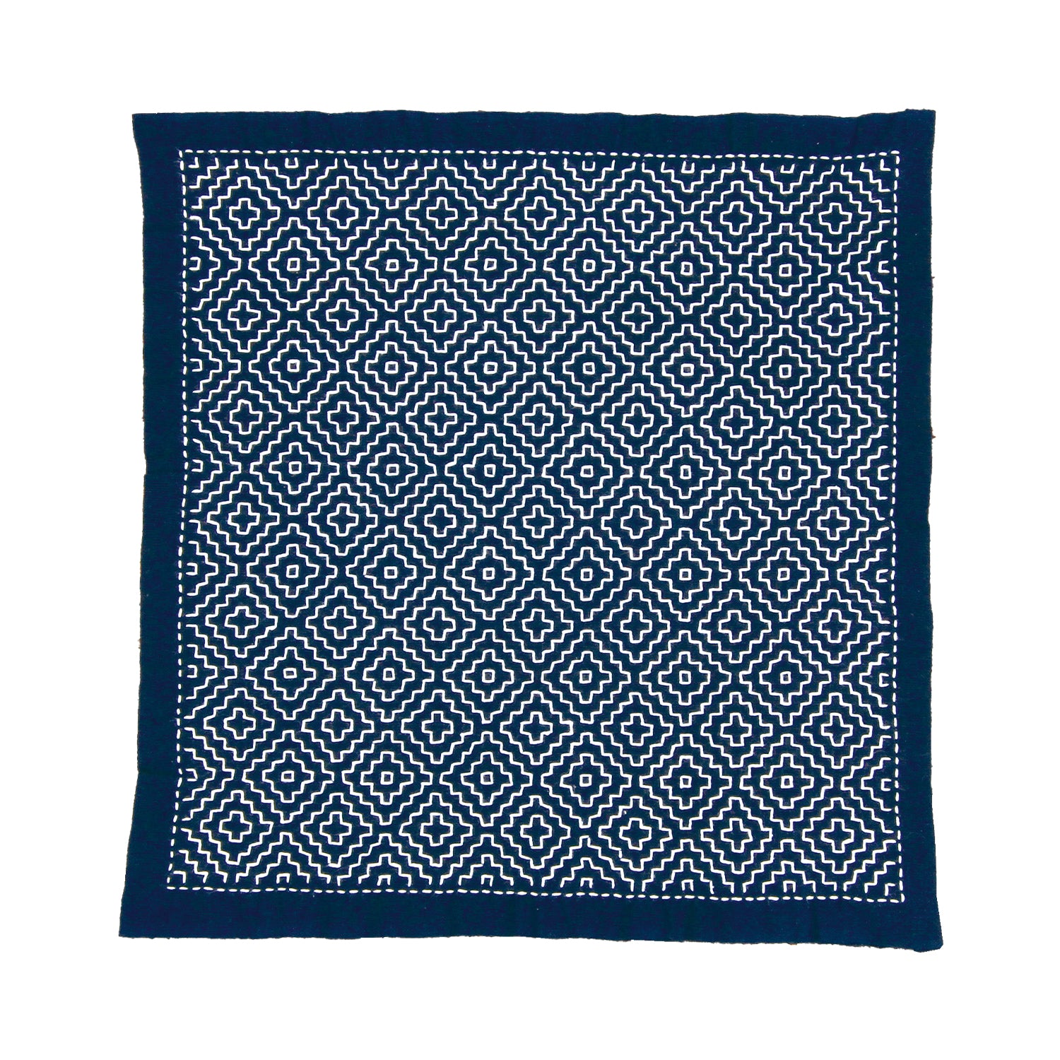 SK-334 Hitomezashi Sashiko Sampler, Persimmon Flower (Indigo)
