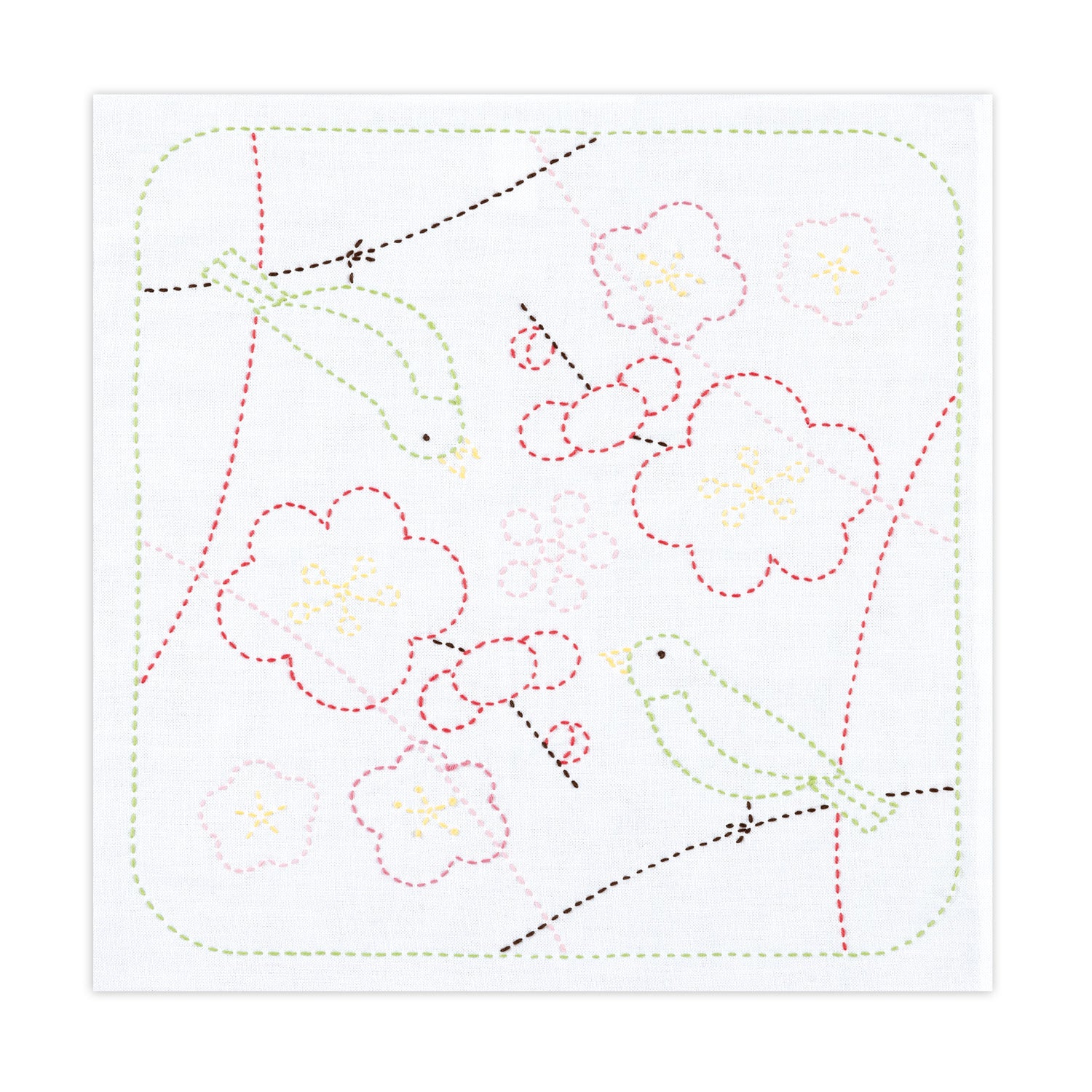 SK-495 梅とうぐいす(白)