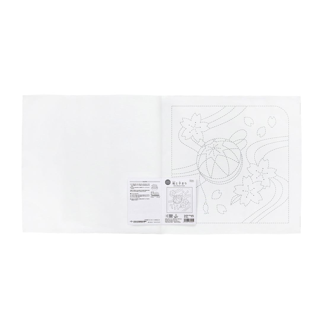 Sashiko Sampler 89 Cherry Blossoms and Temari (White)