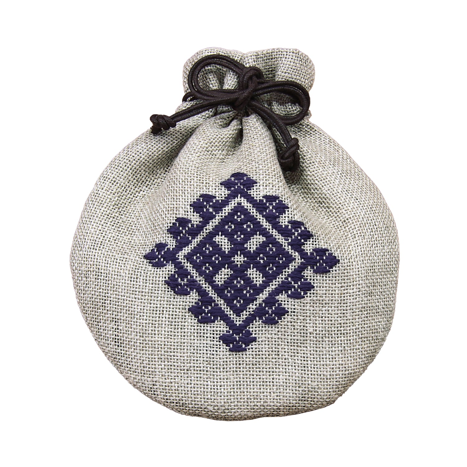 Kogin 67 Drawstring Pouch with Decorative Frame
