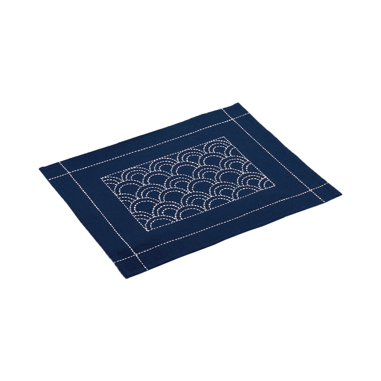 Sashiko 165 Placemat Seigaiha (Navy)
