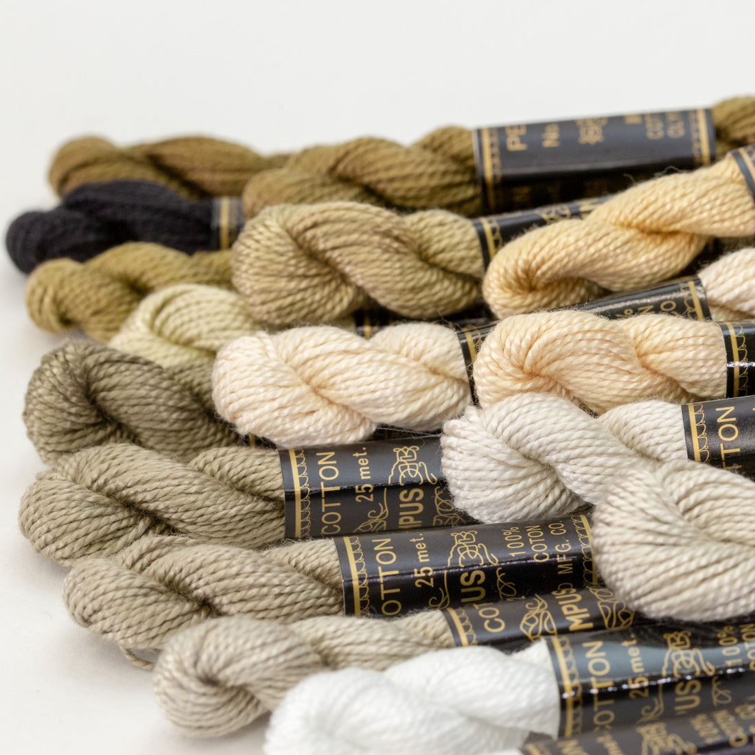 No. 5 embroidery thread, white and black