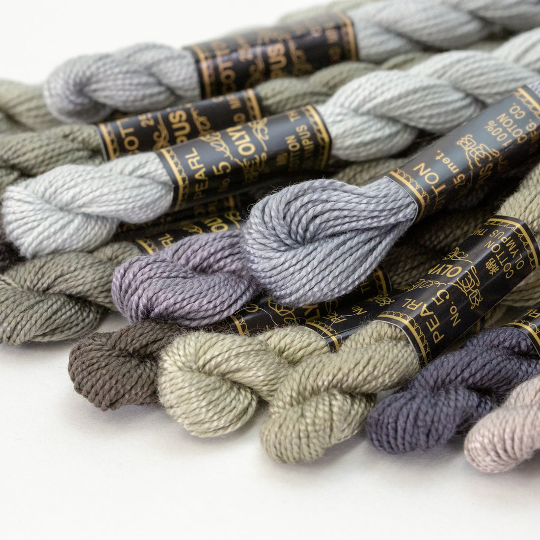 No. 5 embroidery thread, grey