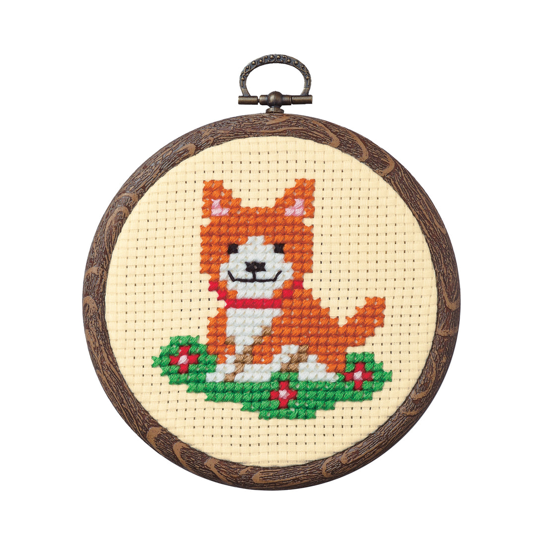 No.7346 Dog and flowers