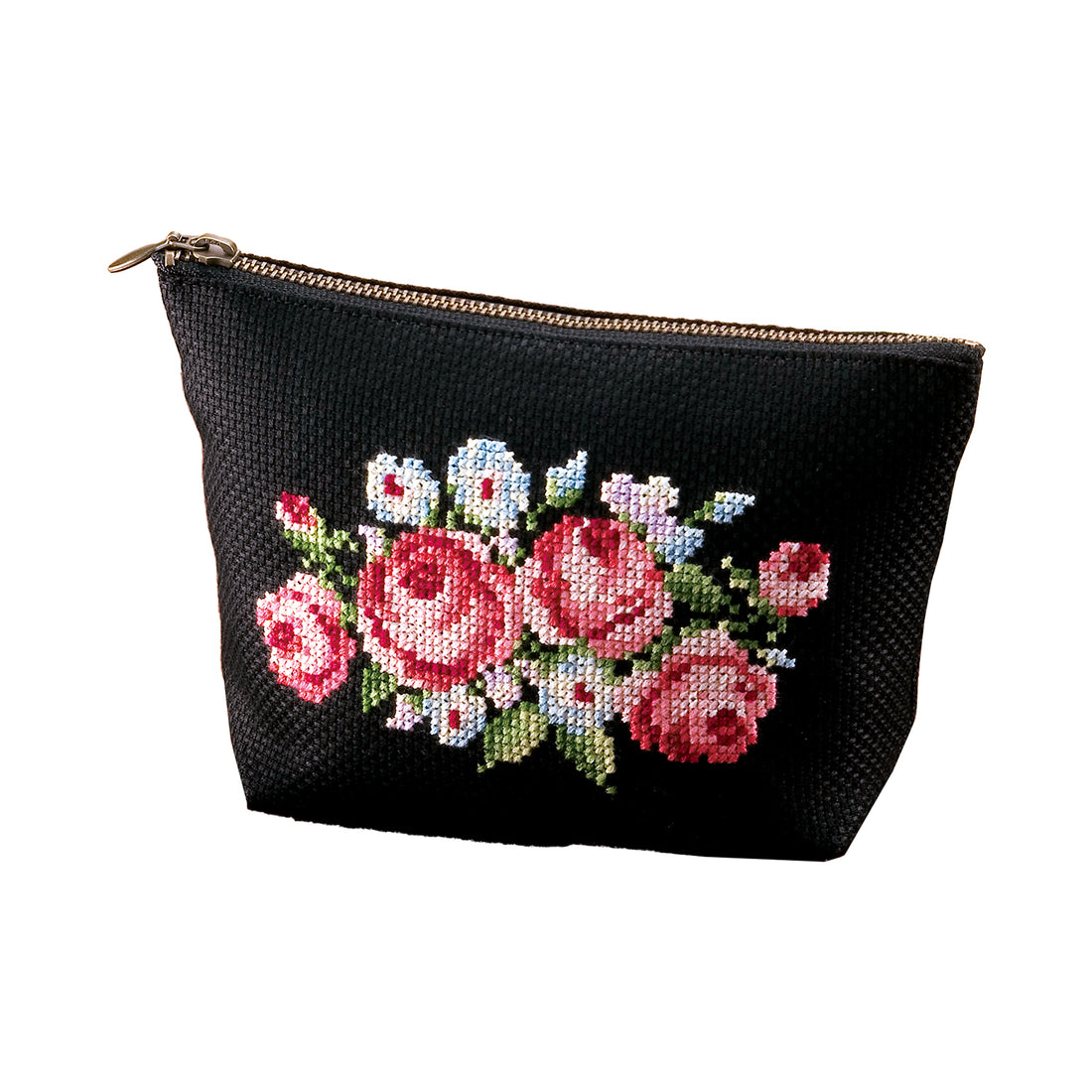 No.9019 Gentle accessory with floral embroidery Pouch Rose