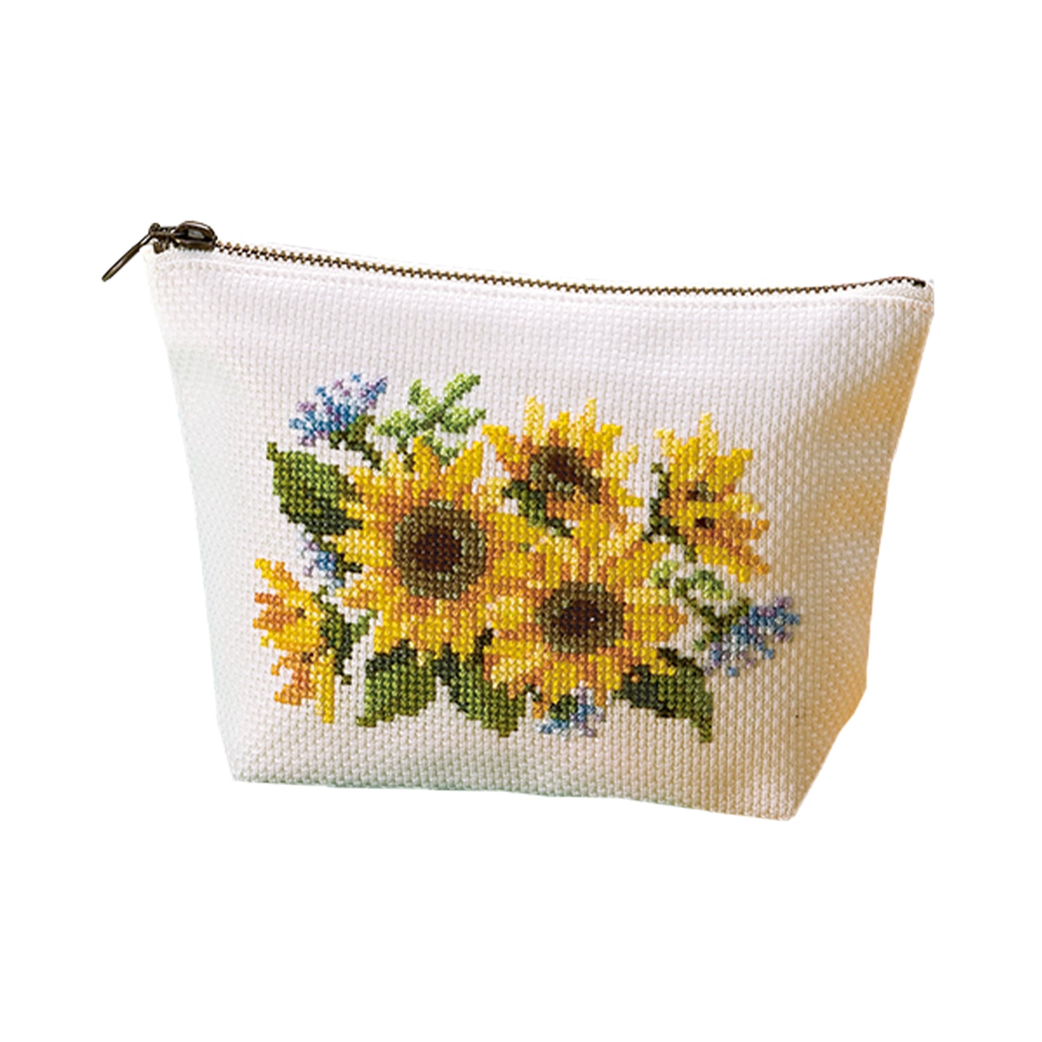 No.9020 Gentle flower embroidery pouch Sunflower