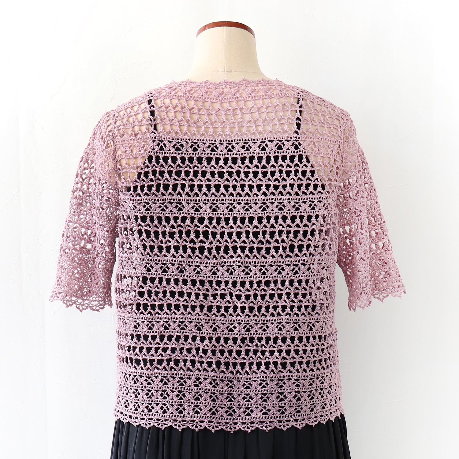 Openwork lace bolero knitting pattern