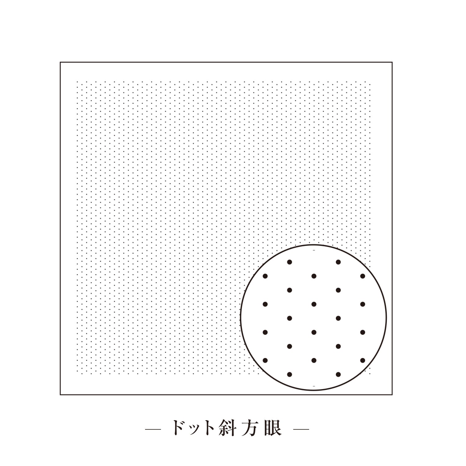 Sashiko Sampler H-1056, Sarashi Momen with Hitomezashi Guide, Diagonal Dot (White)