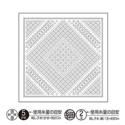 Sashiko Sampler H-1109 Morning glory (white)