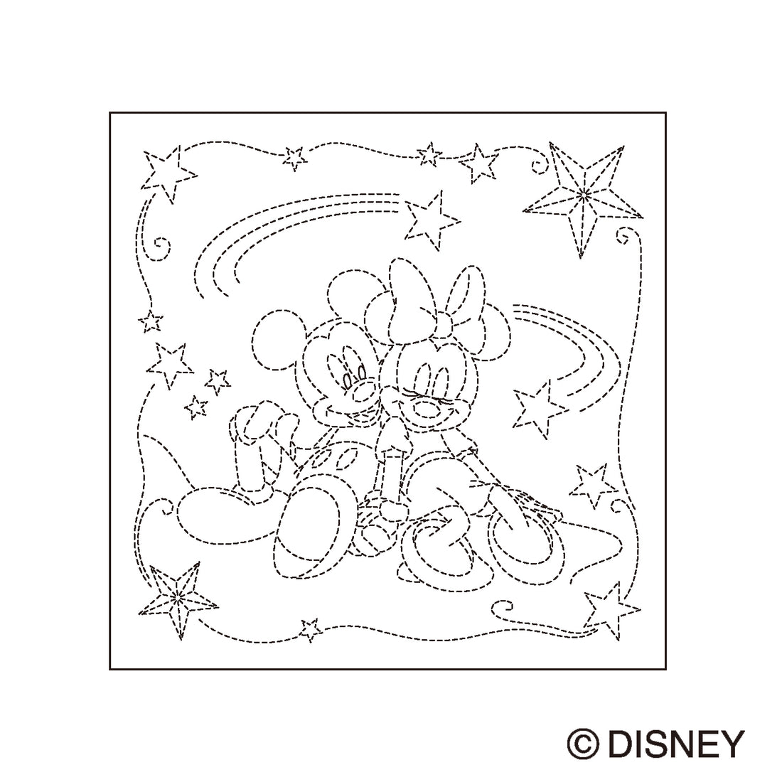 Flower Dishcloth H-1126 Mickey & Minnie (white)