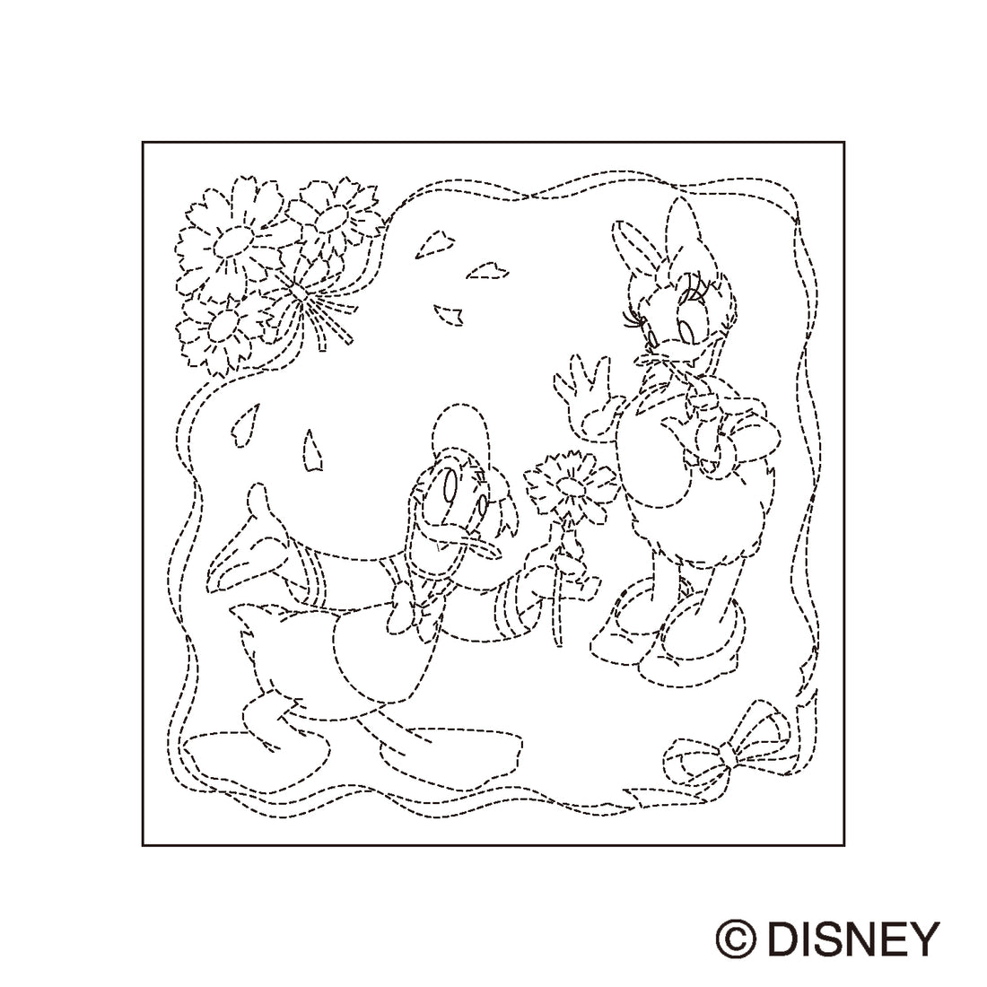 Flower Dishcloth H-1127 Donald & Daisy (white)