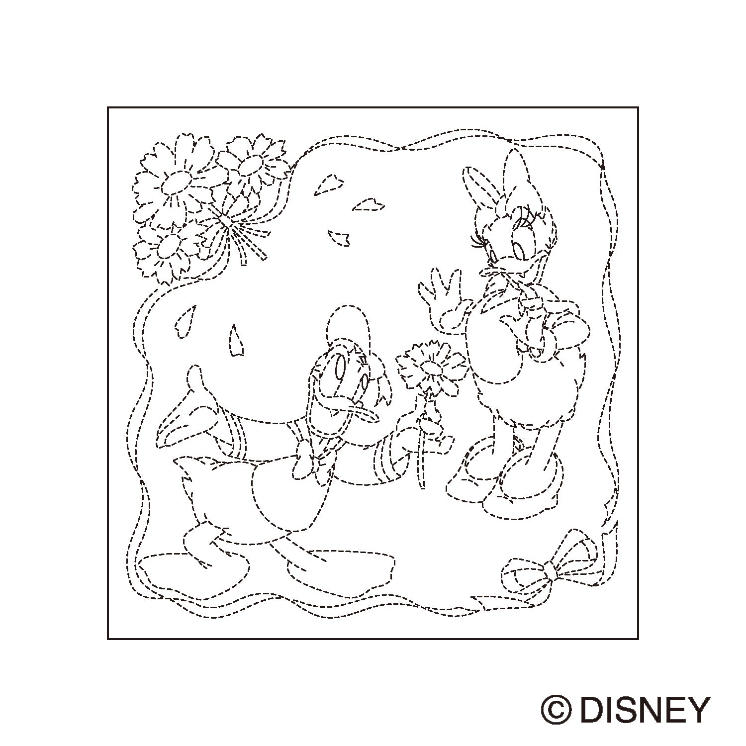 Flower Dishcloth H-1127 Donald &amp;amp; Daisy (white)