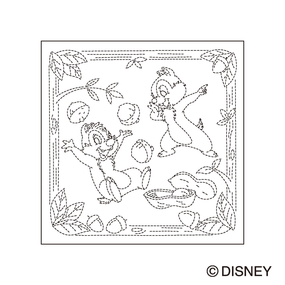 Sashiko Sampler H-1128 Chip & Dale (white)