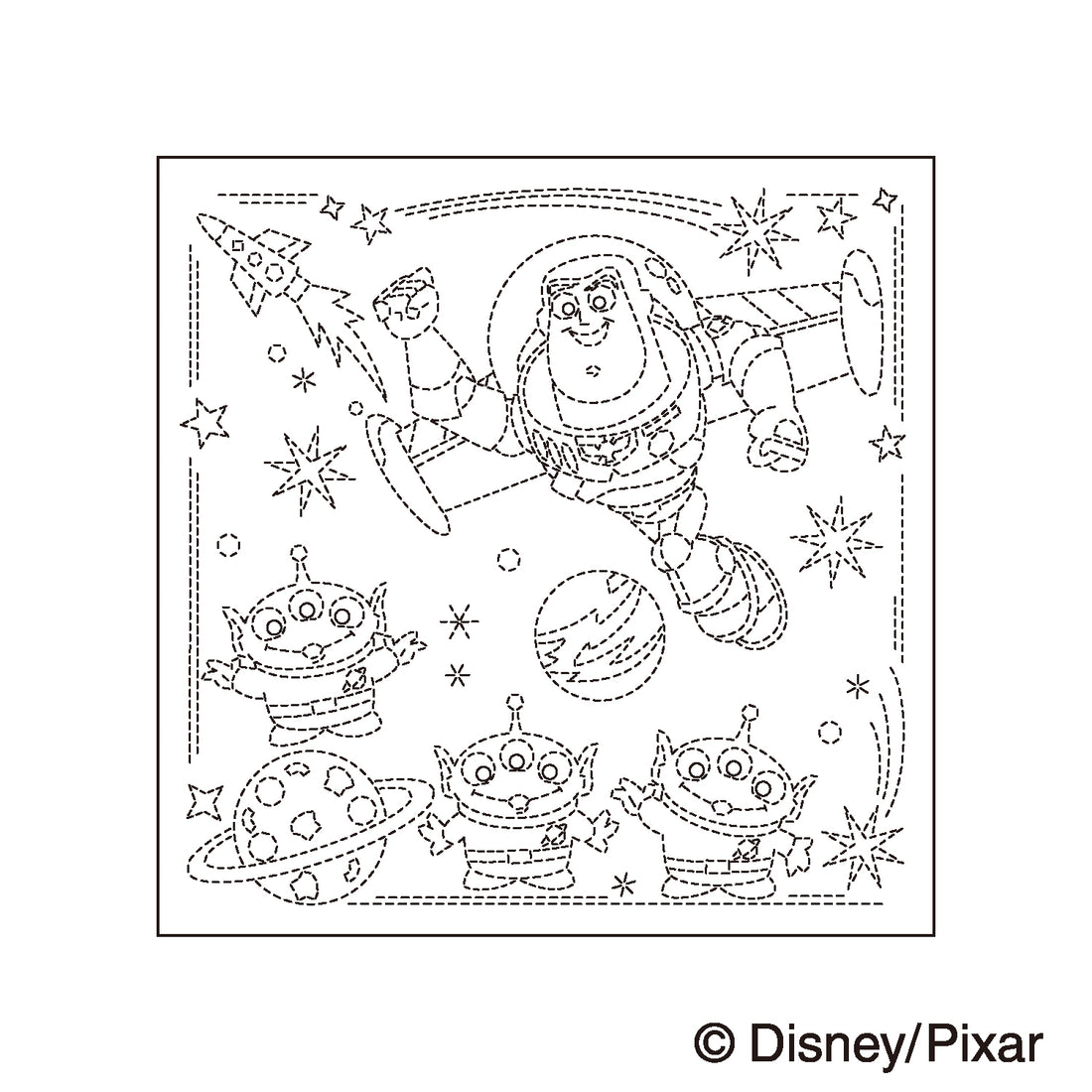 Sashiko Sampler H-1130 Buzz & Alien (White)