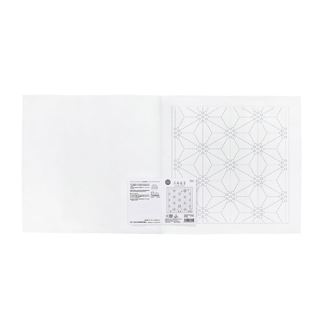 Sashiko Sampler H-1138 Rokkaku-Kamon (White)