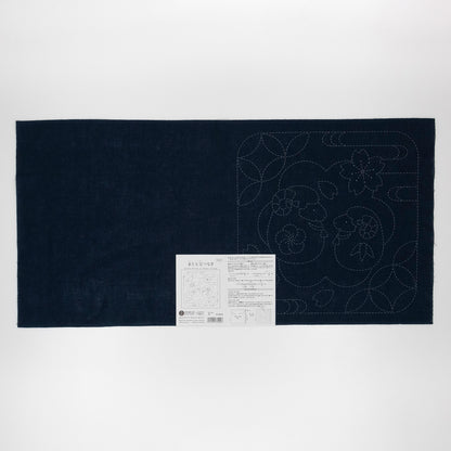 Sashiko Sampler H-2018 Sheep and Shippo Tsunagi (Indigo)