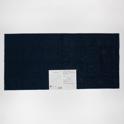 Sashiko Sampler H-2022 Monkey and Asanoha (Indigo)