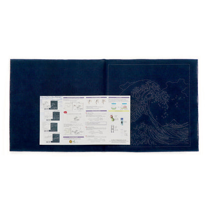 Sashiko Sampler H-2094 The Great Wave off Kanagawa (indigo)