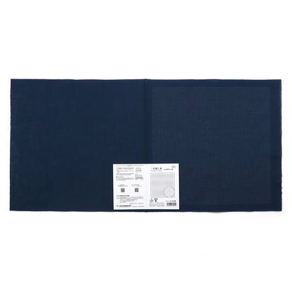 Sashiko Sampler H-2106, Sarashi Momen with Hitomezashi guide, 3mm Dot Grid (Indigo)