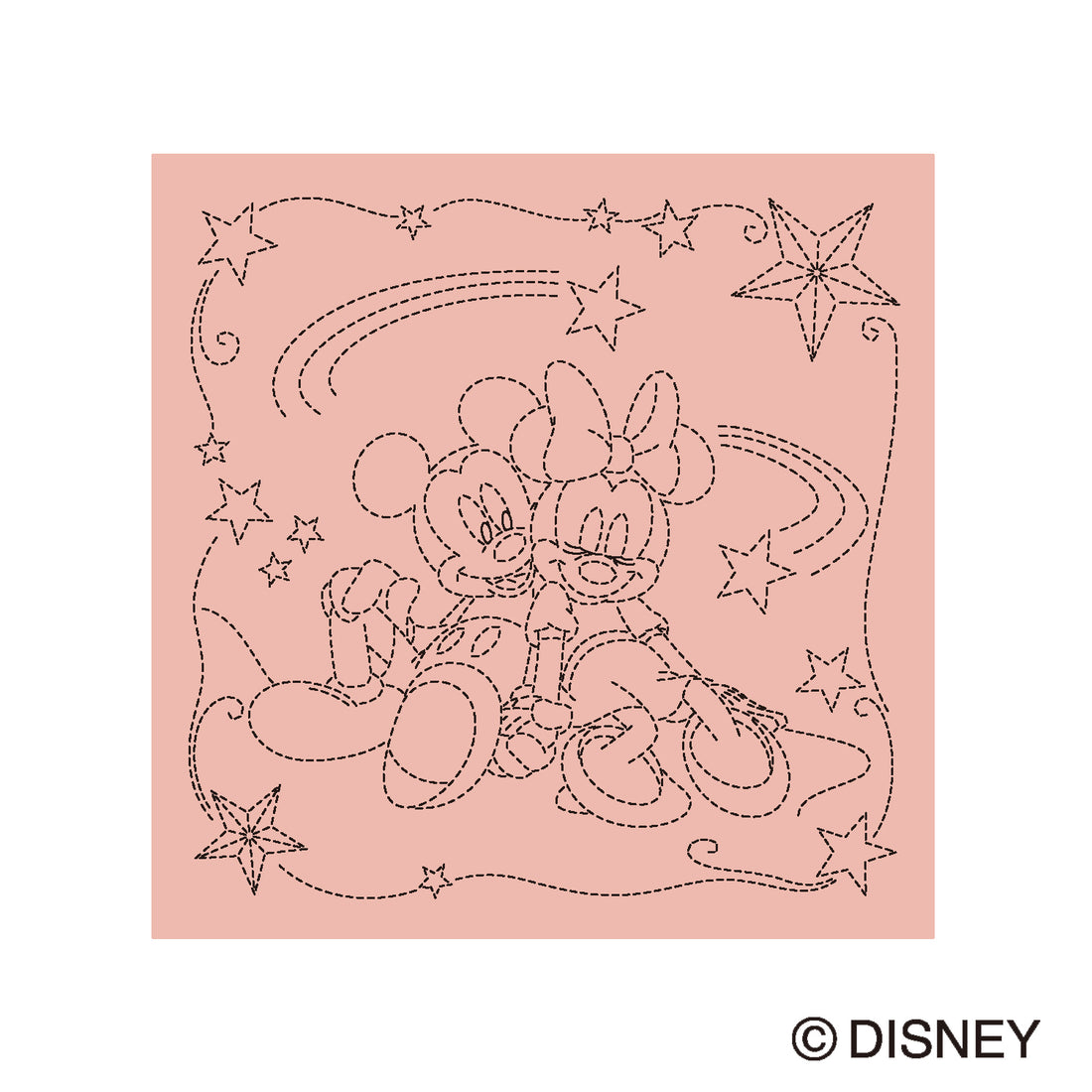 Flower Dishcloth H-3126 Mickey & Minnie (dark pink)