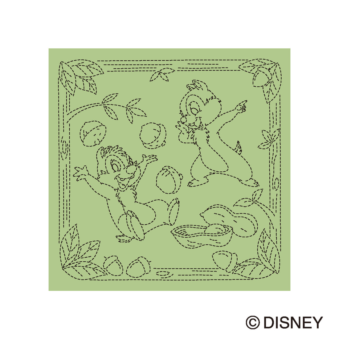 Sashiko Sampler H-8128 Chip & Dale (Japanese bush warbler)