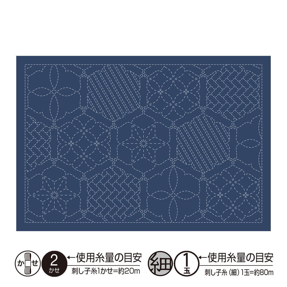 Placemat L-2013 FloralFrame (indigo)