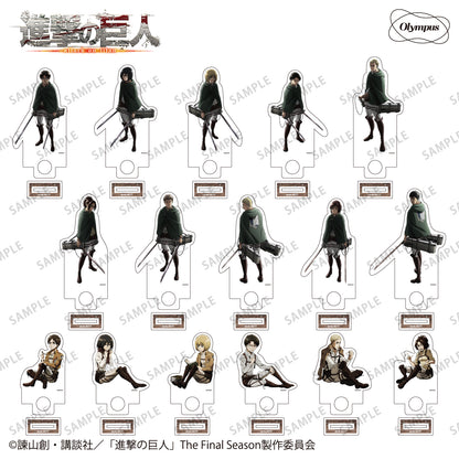 「進撃の巨人」コラボ商品全種セット（毛糸3種＋アクリルスタンド（レース糸付き）16種＋アクリルバッジ（レース糸付き）16種）