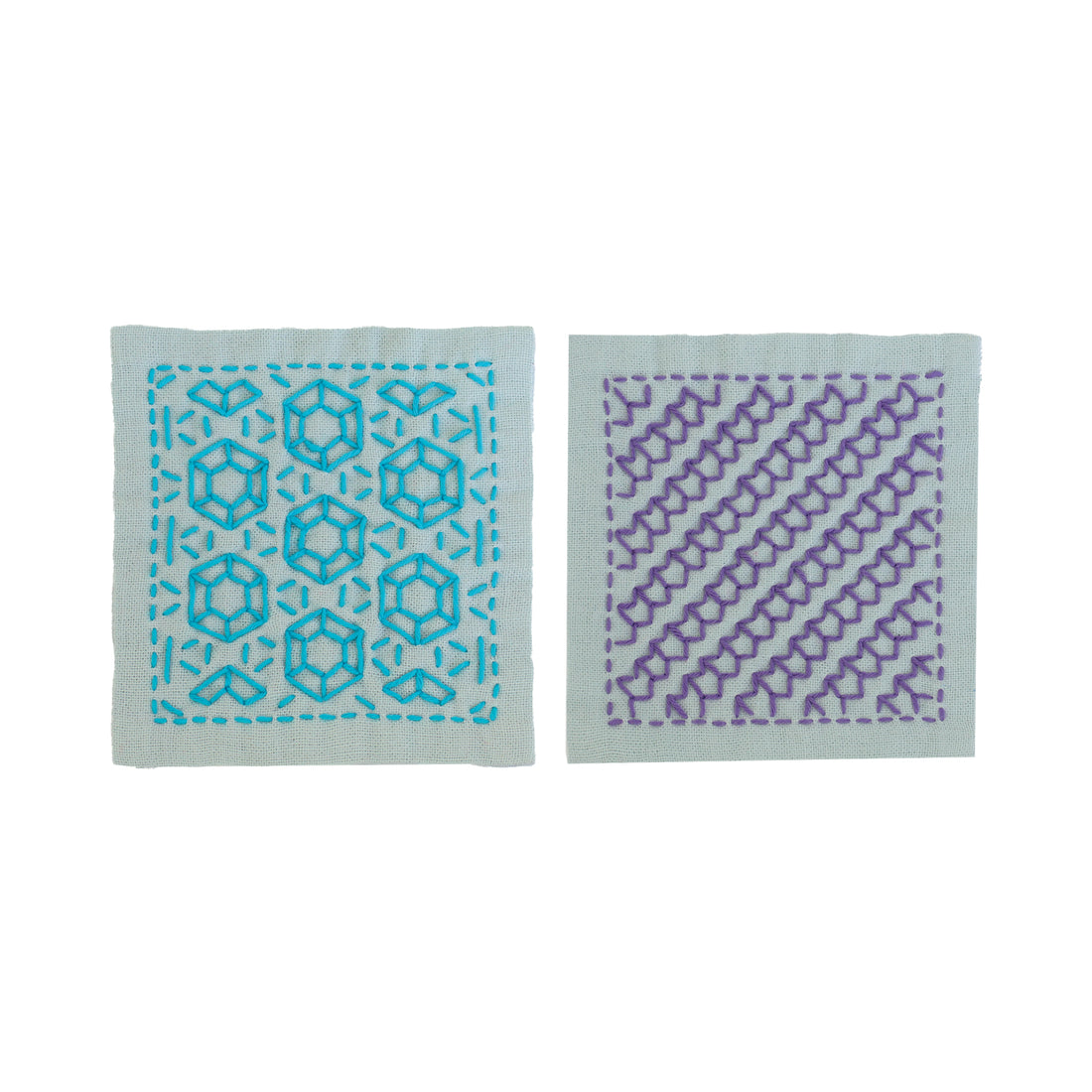 SK-299 Hitomezashi coaster (set of 2) Arrow feather, diamond