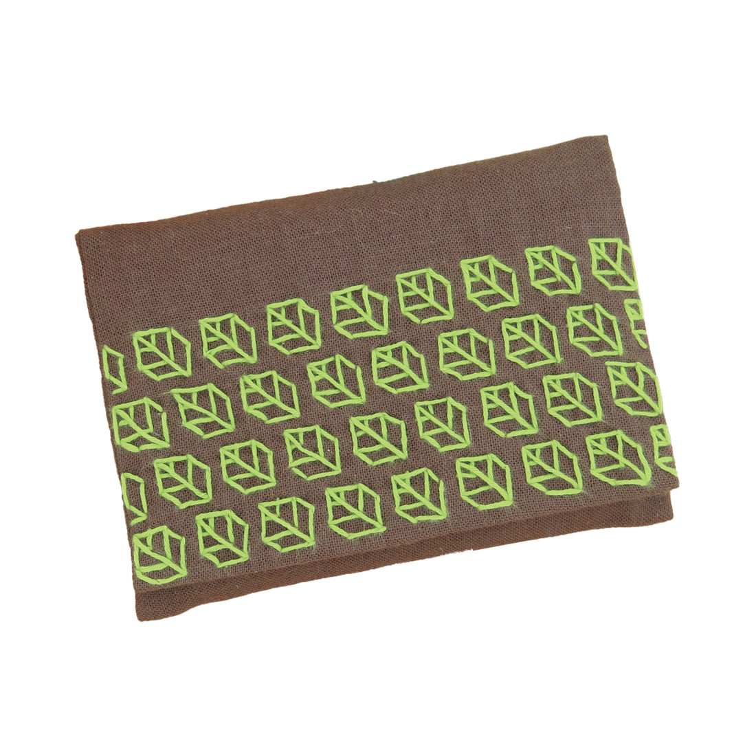 SK-302 Pocket tissue case with Hitomezashi, Leaf