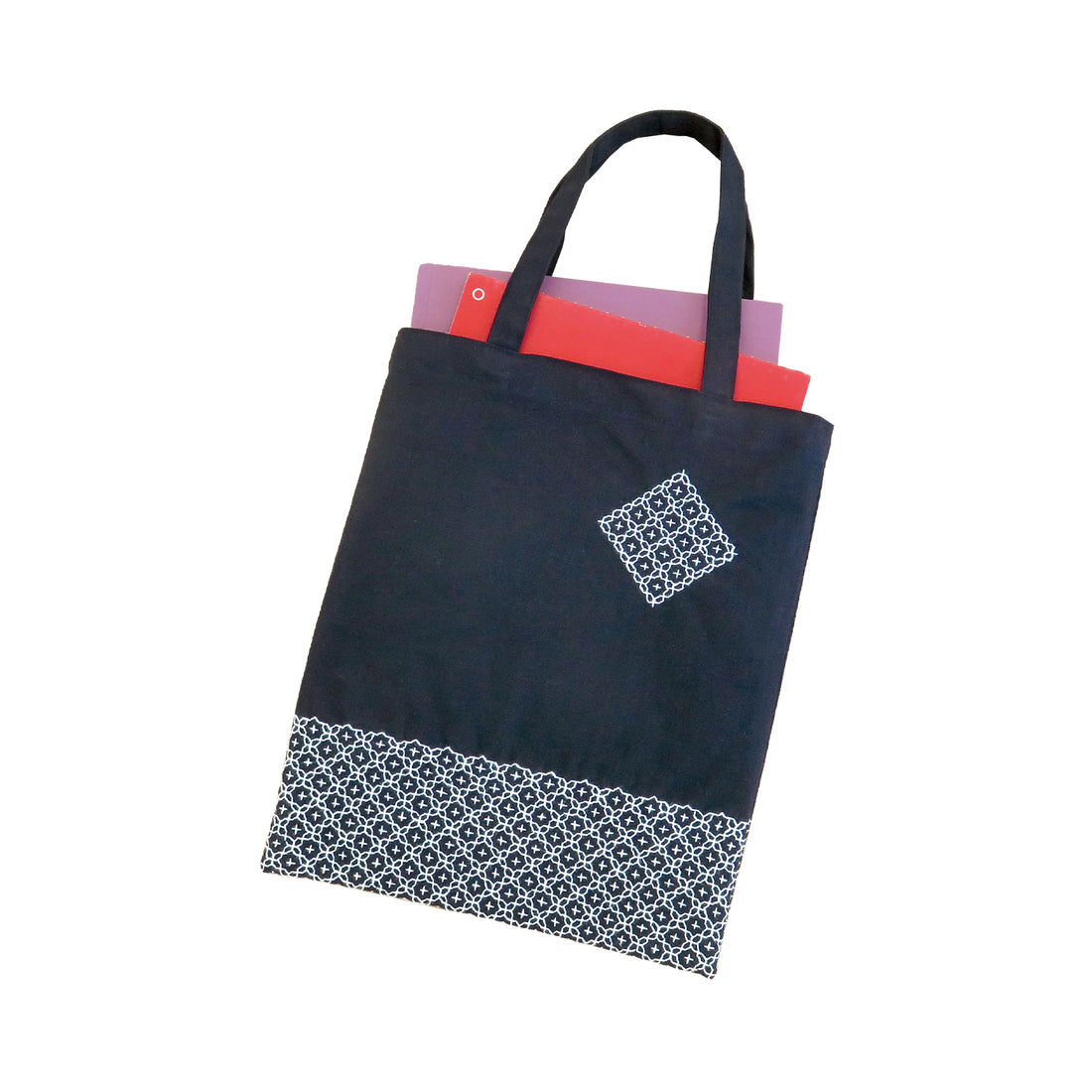 SK-323 Mini bag with Hitomezashi (navy)