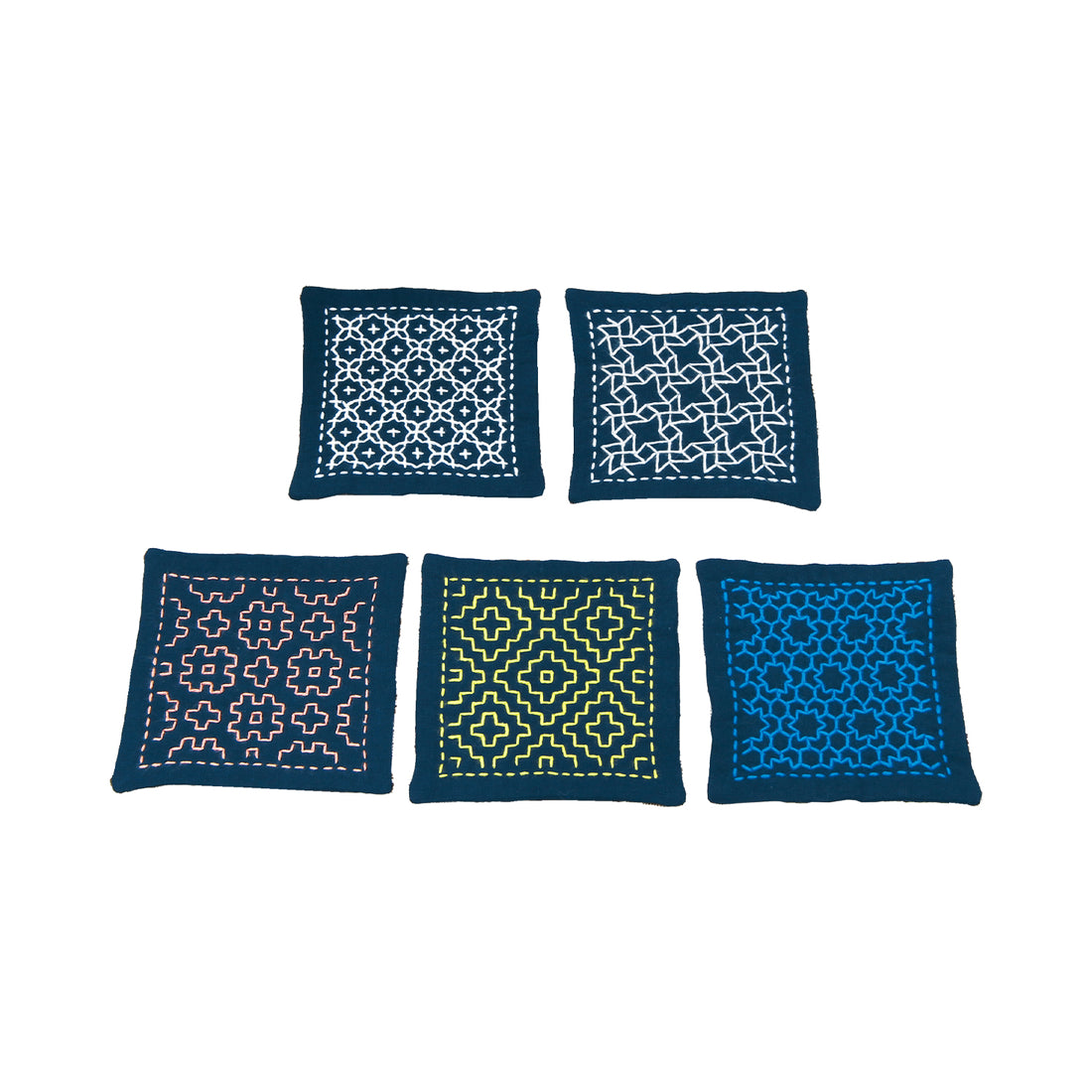 SK-331 Hitomezashi (set of 5) indigo