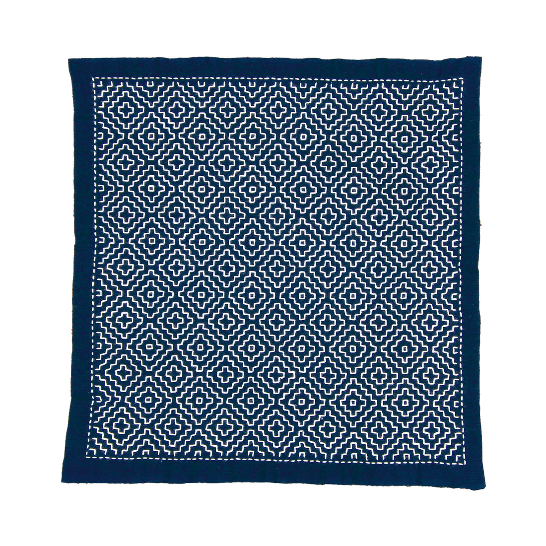 SK-334 Hitomezashi Sashiko Sampler, Persimmon Flower (Indigo)