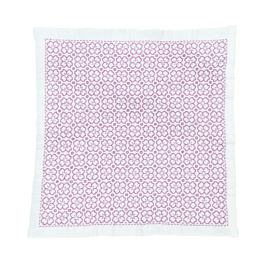 SK-335 Hitomezashi Sashiko sampler, cherry blossom (white)