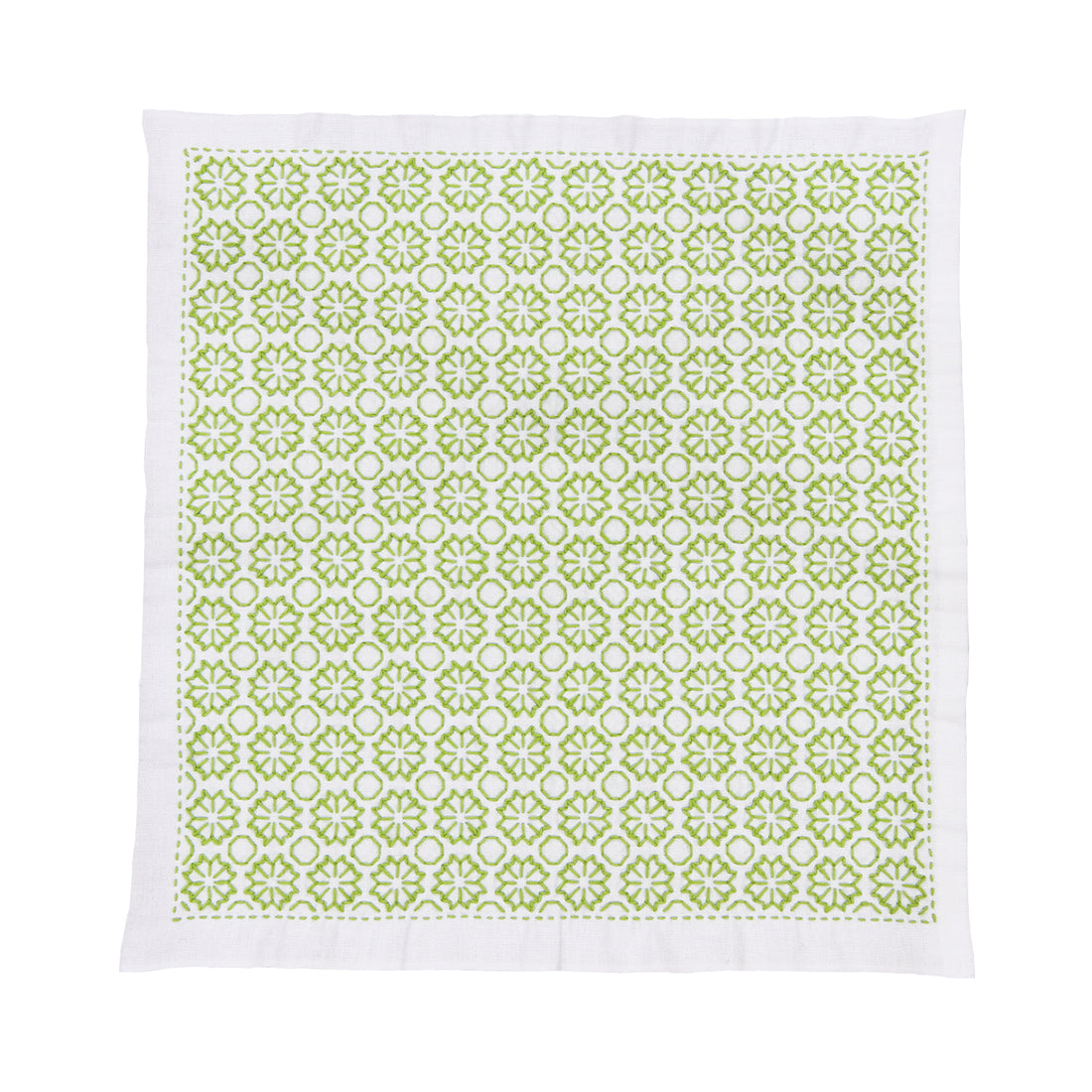 SK-336 Hitomezashi Sashiko Sampler, chrysanthemum flower (white)