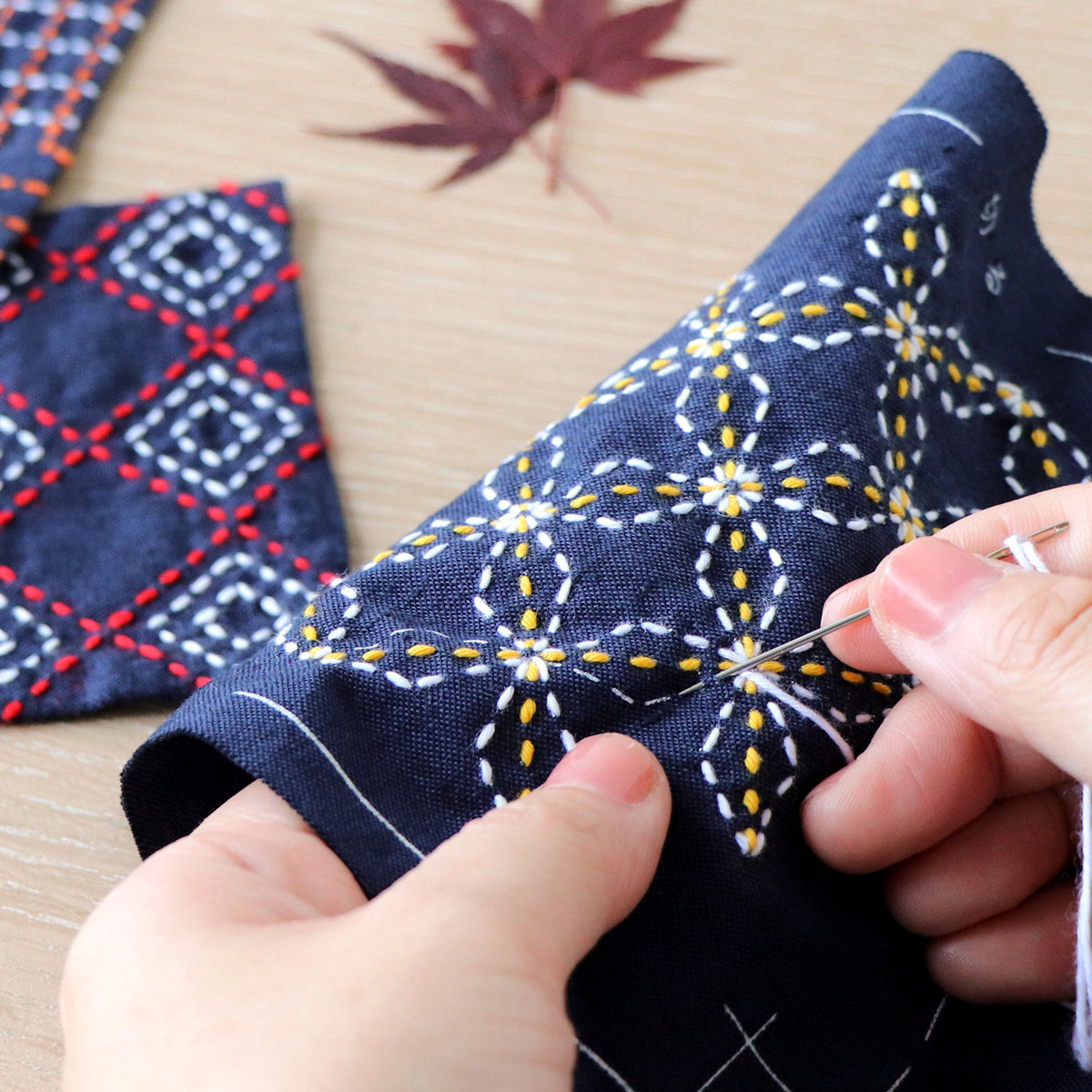 Sashiko Tsumugi Coasters (Set of 5) SK-401、SK-402