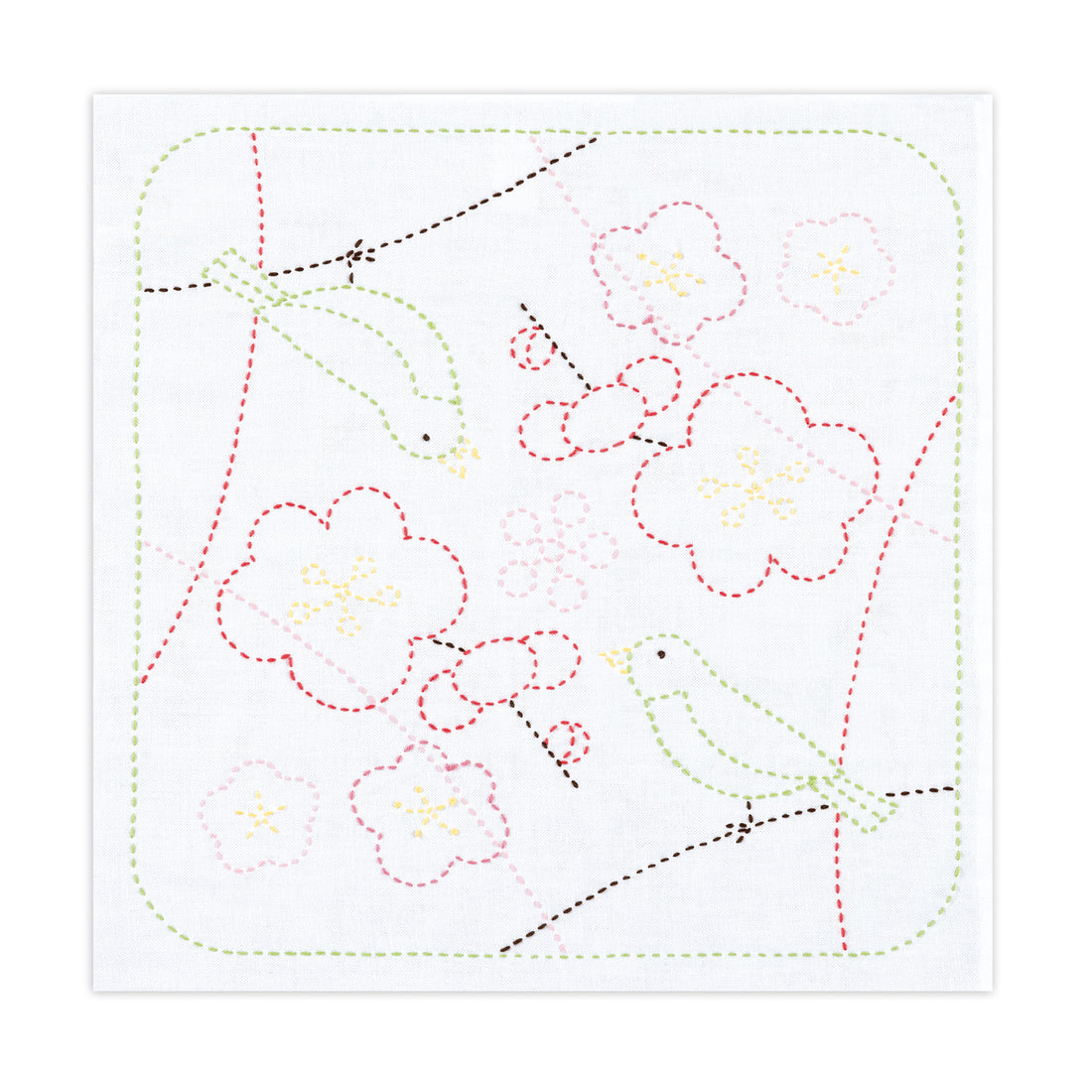 SK-495 梅とうぐいす（白）