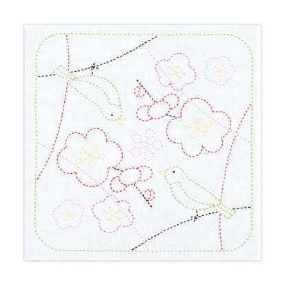 SK-495 梅とうぐいす（白）