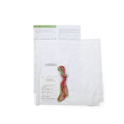 SK-495 梅とうぐいす（白）