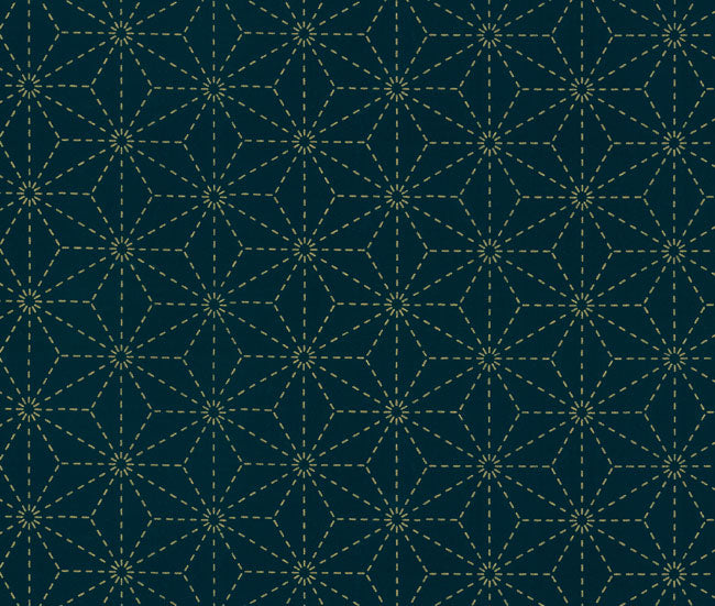 Sashiko cloth printed with Asanoha roll