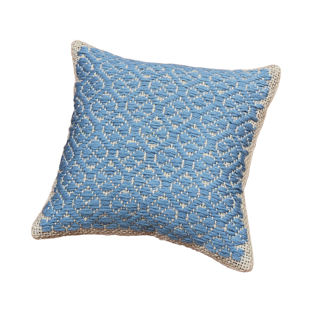 Kogin 63 Pincushion Four-leaf clover pattern Light blue