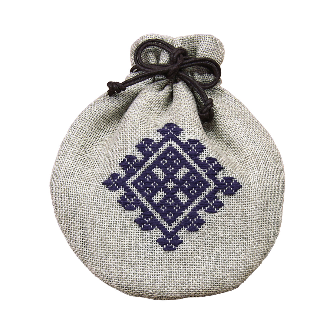 Kogin 67 Drawstring Pouch with Decorative Frame