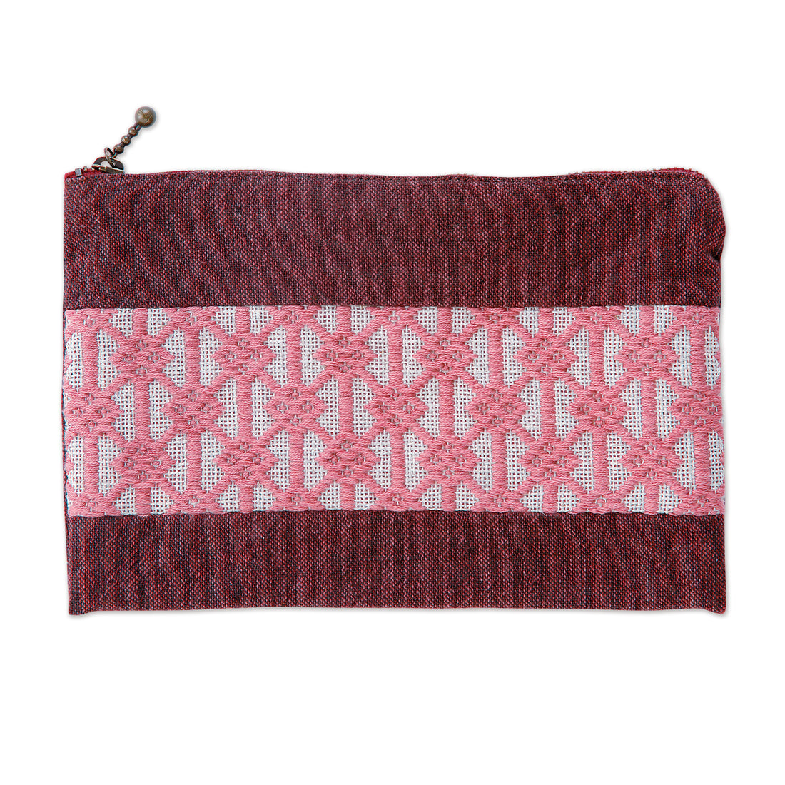Kogin 99 Flat Pouch, Red Plum